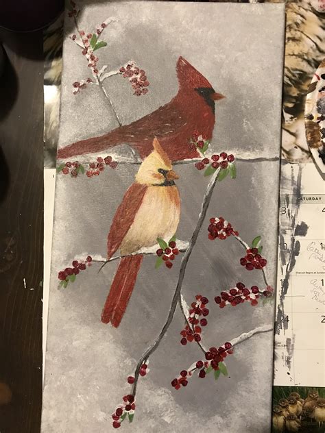 Winter birds | Winter bird, Painting, Crafts