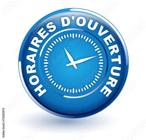 Horaires D Ouverture Sur Bouton Bleu Fichier Vectoriel Libre De