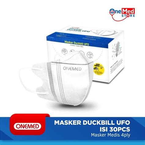 Jual Masker Karet Medis Duckbill Ufo Putih Ply Onemed Box Isi