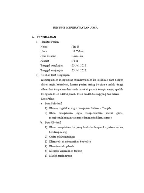 Resume Keperawatan Jiwa Waham Pdf