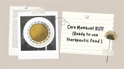 Cara Membuat Rutf Ready To Use Therapeutic Food By Upt Laboratorium