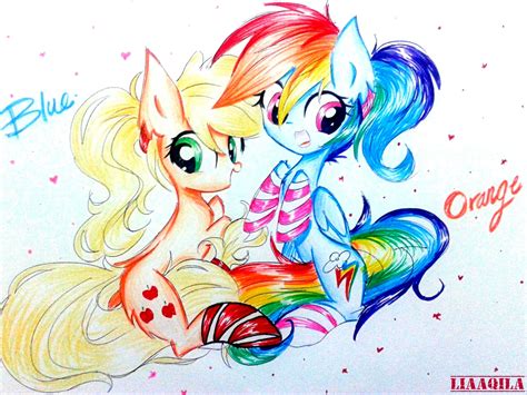 1433147 Safe Artist Liaaqila Applejack Rainbow Dash Pony G4