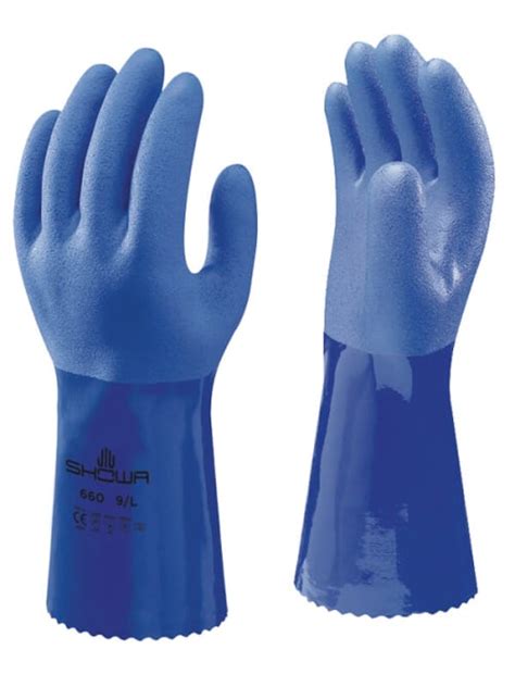 Atlas® 660 Work Glove Blue Pvc Coated Triple Dipped Liquid Proof