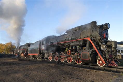 Old Soviet Steam Locomotives Of The `l` Series On The Sortavala Station