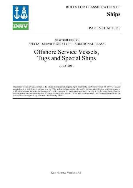 Ship Rules Pt Ch Offshore Service Vessels Dnv Exchange