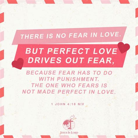 Verse Of The Day There Is No Fear In Love But Perfect Love Drives Out