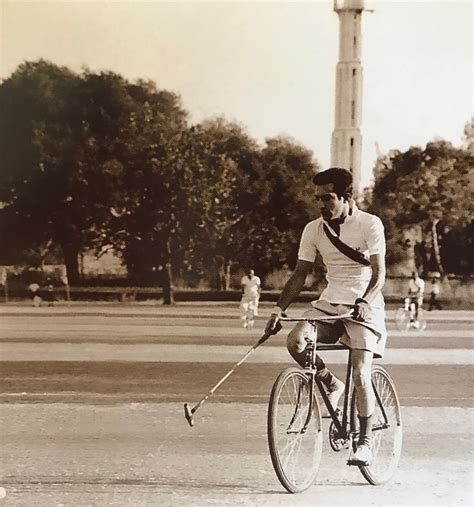 Tiger Pataudi playing cycle polo. : r/Cricket