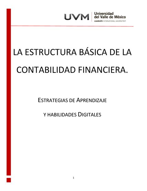 ACT 1 La estructura básica de la contabilidad financiera 1 LA