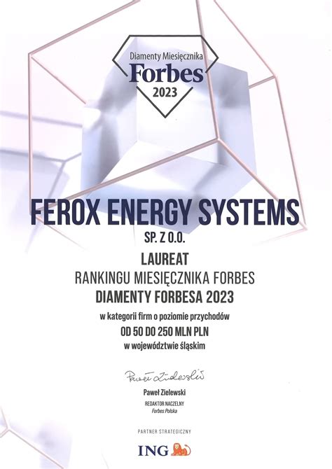 Diamenty Forbes 2023 Ferox Energy Systems Sp Z O O