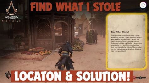 Assassin S Creed Mirage Find What I Stole Enigma Solution Location