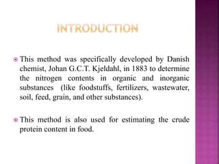 Method For Crude Protein Anylsis Kjeldahl Pptx