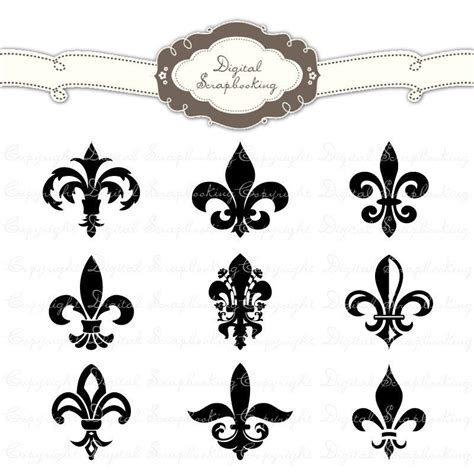 Printable Fleur De Lis Clip Art Kit