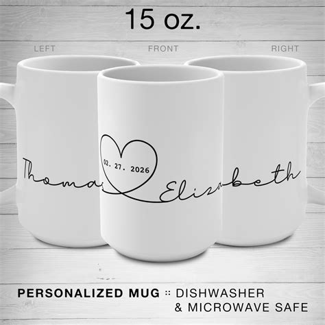 Custom Minimalist Couple Mug Personalized His And Her Mug Custom