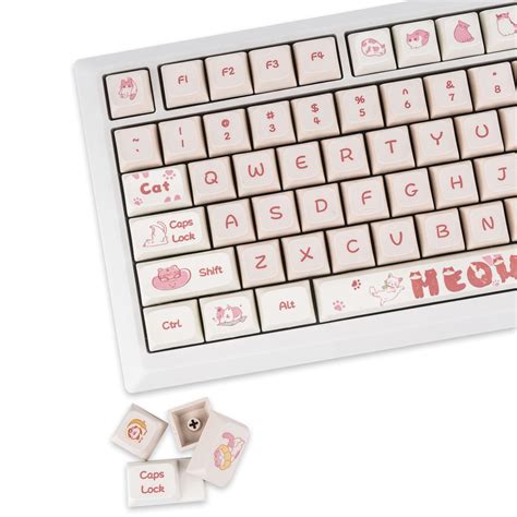 Amazon Jolintal Keys Pink Cat Keycaps Kawaii Keycaps Sets Pbt