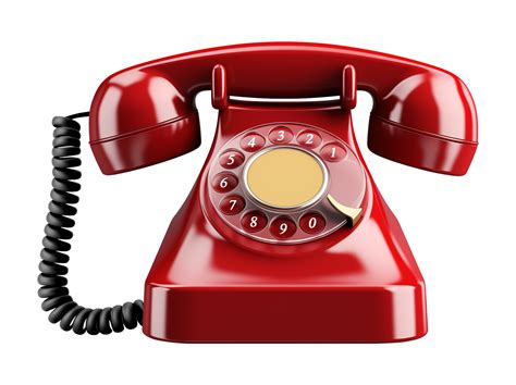 Red Rotary Phone Isolated On Transparent Background Png