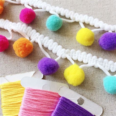 Listing 521038193 Pom Pom Trim Multi Coloured Pom Pom Trim Pom Pom