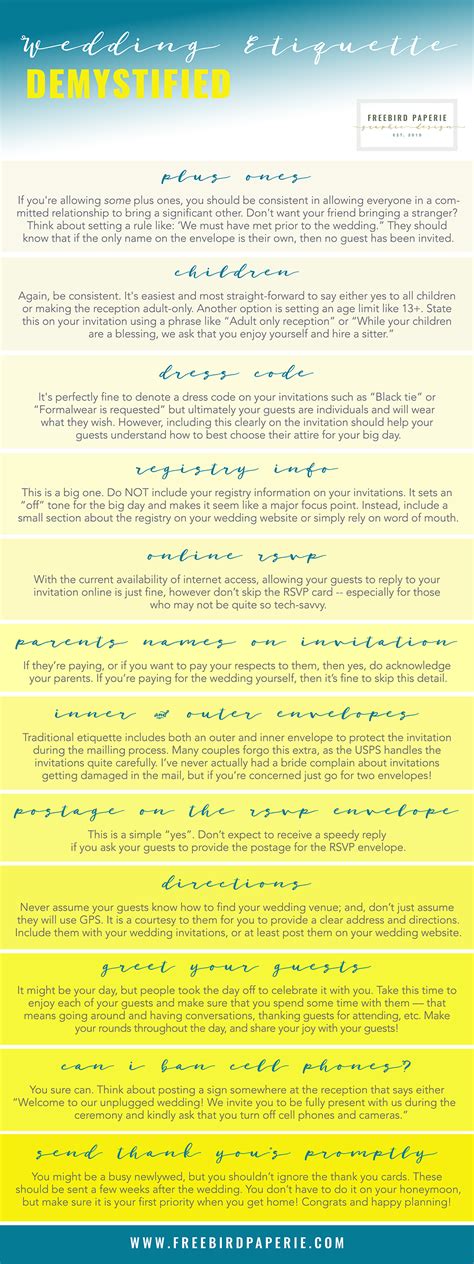 Wedding Etiquette 101 - Freebird Paperie