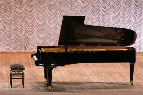 White Grand Piano on Concert Hall Stock Image - Image of modern ...