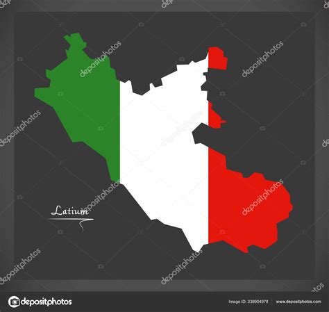 Latium Map Italian National Flag Illustration Stock Photo by ...