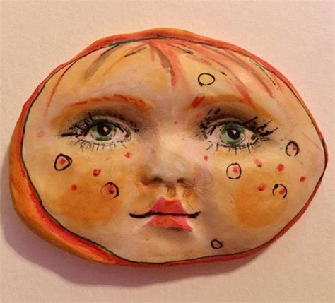 Clay Face Craft Supplies Child Girl Faces Handmade Cabochon Etsy