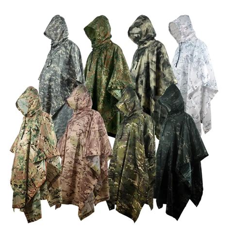 Poncho De Camuflaje Militar Transpirable Para Exteriores Chubasquero