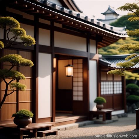 Elegant Japanese House Entrance Stable Diffusion Online