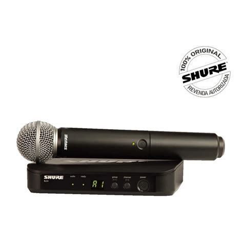 Sistema De Microfone Sem Fio Shure Blx24br Sm58 J10 Submarino