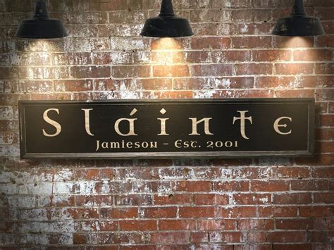 Slainte Wood Sign Personalized Slainte Sign Irish Pub Sign Gaelic