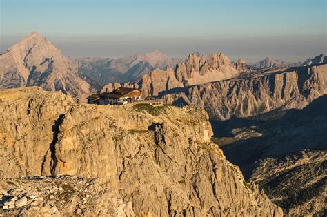 Lagazuoi Hut In The Top Of A Mountain In Dolomites, Italy. Famous European Destination For ...