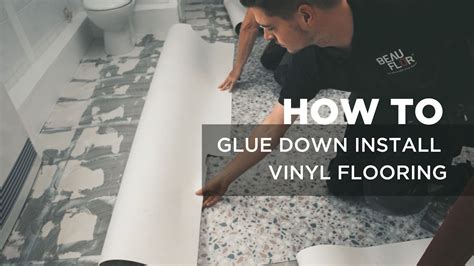 How To Glue And Install Vinyl Sheet Flooring Youtube