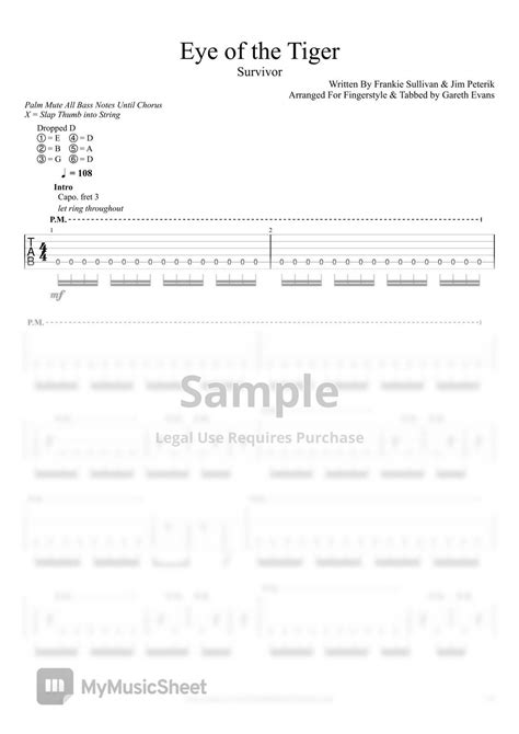 Guitar Chords Eye Of The Tiger