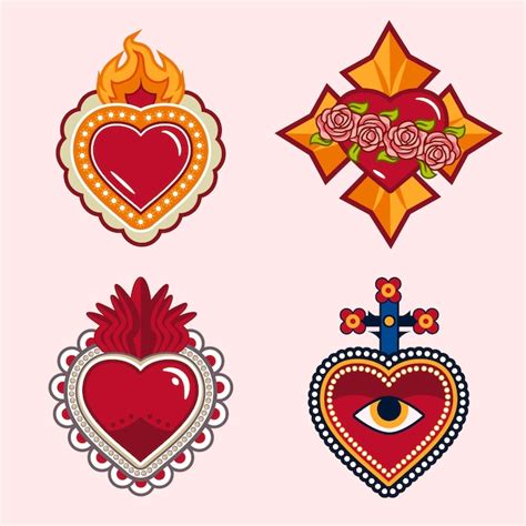 Sacred Heart Collection Free Vector