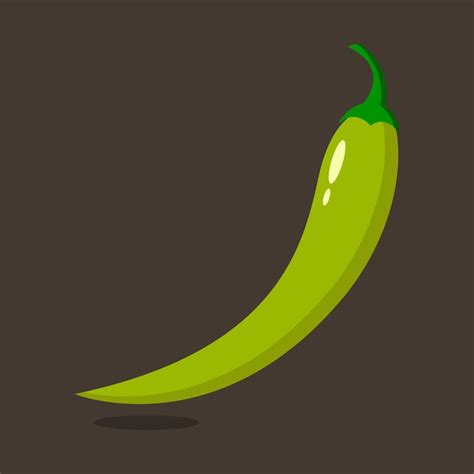 Green Hot Pepper Isolated Vector Illustration 22130120 Vector Art At Vecteezy