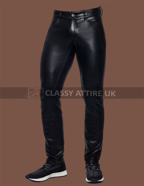 Genuine Sheep Skin Leather Pants Leather Jeans Black Pants T For Men Handmade Real Leather