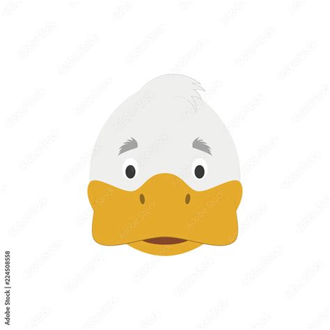 Duck face in cartoon style for children. Animal Faces Vector illustration Series Stock Vector ...