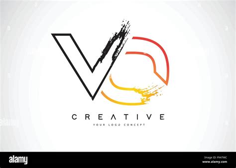 VO creativo diseño de logotipo Vetor moderno con colores naranja y