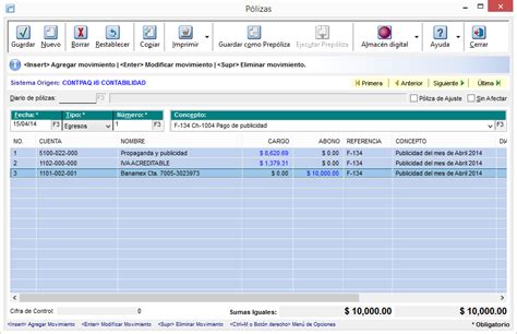 Contabilidad Electr Nica Polizas