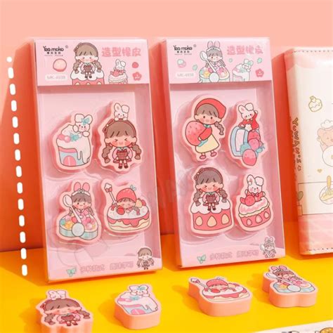 Set De Goma Kawaii Productos Papeleria Kawaii Al Por Mayor Env Os A