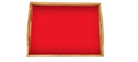 SAWI Decorative Hand Crafted Wooden Serving Tray Color Red Size