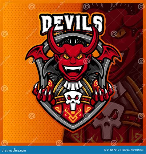 Devil Vampire Horn Mascot Esport Logo Design Illustrations Vector