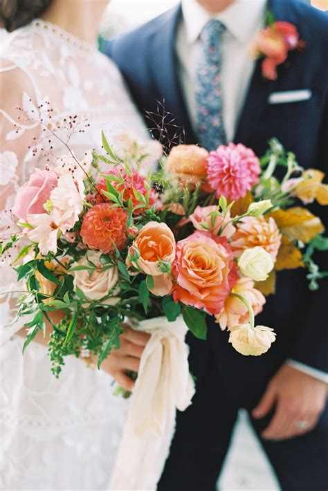 Vibrant, Colorful Bridal Bouquet at Charming Southern Wedding ...