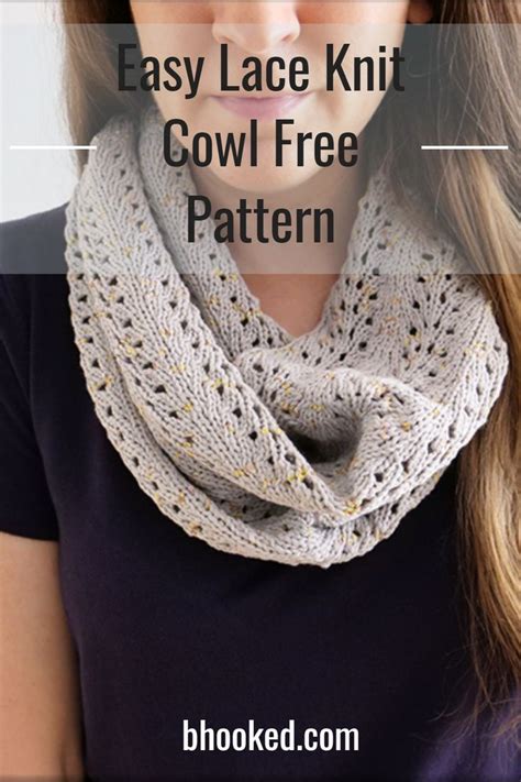 Easy Lace Knit Cowl Free Pattern Tutorial From B Hooked Knit Cowl