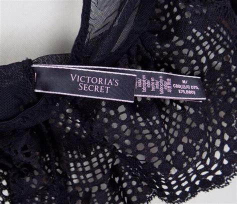 Victorias Secret Black Lace Ruffle Sheer Bandeau Bra… Gem