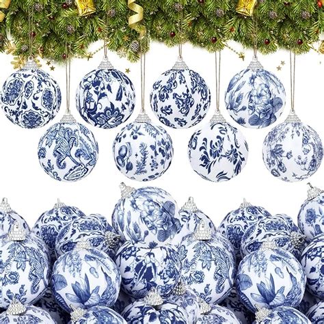 Amazon Liliful Pieces White And Blue Christmas Hanging