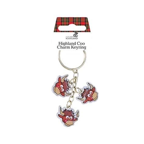 Highland Coo Charm Keyring Dumble Farm Highland Coo Charm Keyring