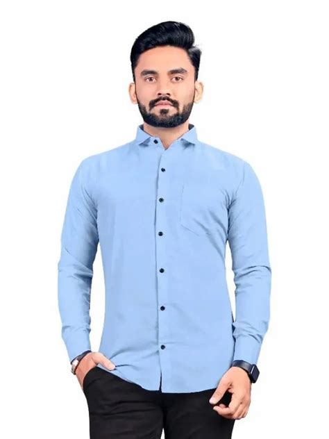 Mens Cotton Regular Fit Full Sleeves Solid Formal Shirt At Rs Men