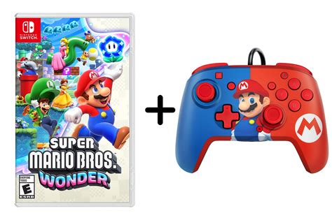 Super Mario Bros. Wonder + PDP Faceoff Deluxe Plus Audio Wired ...