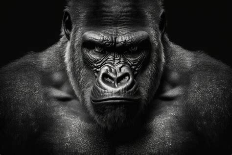 Angry Silverback Gorilla Face