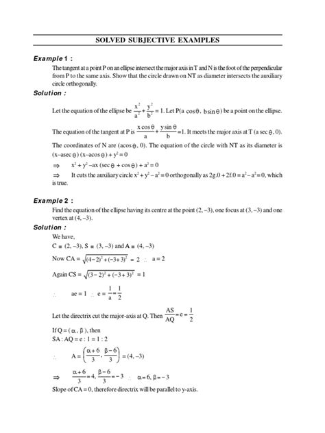 Ellipse-02 - Solved Example | PDF | Ellipse | Circle