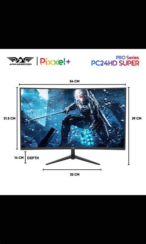 Armaggeddon Pixxel Pro Pc Hd Super Curve Gaming Monitor Hz Refresh